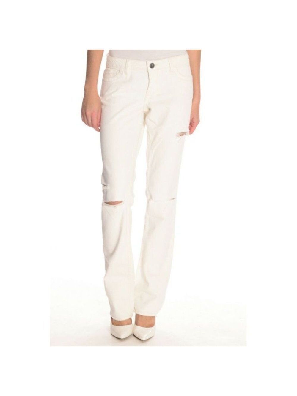 William Rast Distressed White Sadie Jeans Straight